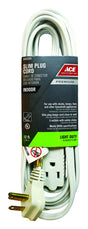 Ace Indoor 12 ft. L White Extension Cord 16/3 STP-3
