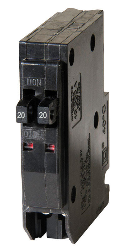 Square D 20/20 amps Tandem Single Pole Circuit Breaker