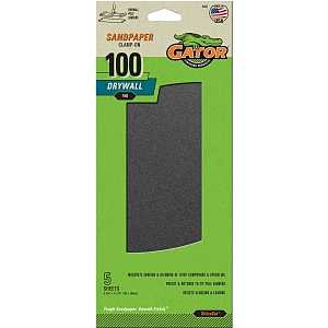 Gator 4487 Sandpaper, 11-1/4 in L, 4-1/4 in W, 100 Grit, Medium, Silicone Carbide Abrasive