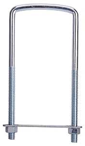 ProSource LR353 U-Bolt, 3/8 in Thread, 3-3/4 in L Thread, Steel, Zinc, Pack of 10