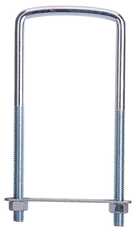 ProSource LR353 U-Bolt, 3/8 in Thread, 3-3/4 in L Thread, Steel, Zinc, Pack of 10