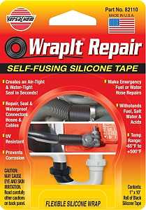 VersaChem 82110 Silicone Tape, 10 ft L, 1 in W, Black