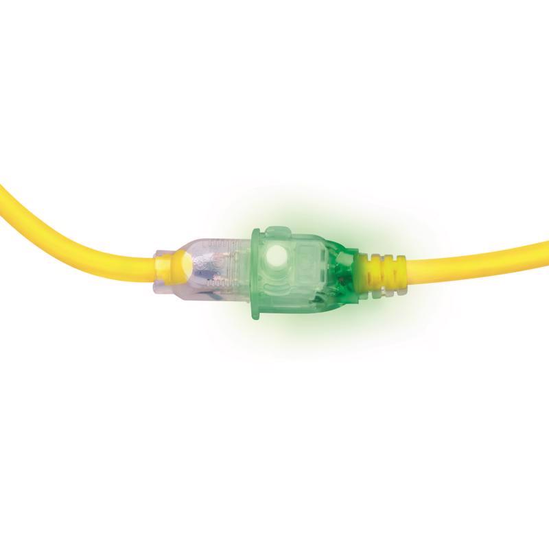 Monster Just Power It Up Outdoor 100 ft. L Yellow Extension Cord 12/3 SJTW