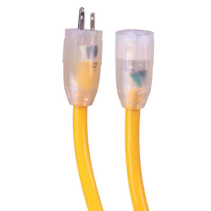 Monster Just Power It Up Outdoor 50 ft. L Yellow Extension Cord 10/3 SJTW, Pack of 2