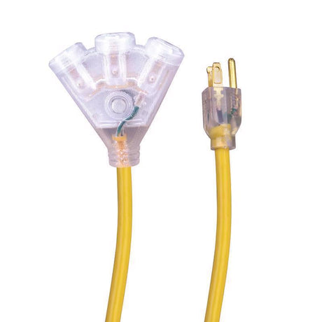 Monster Just Power It Up Outdoor 2 ft. L Yellow Extension Cord 12/3 SJTW