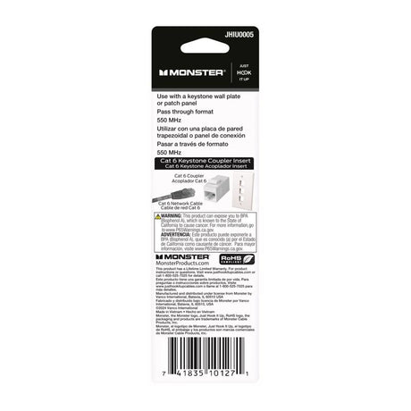 Monster Just Hook It Up 0 ft. L Category 6 Keystone In-Line Coupler