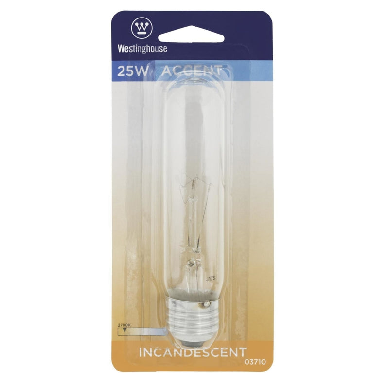 Westinghouse 25 W T10 Tubular Incandescent Bulb E26 (Medium) White 1 pk, Pack of 6
