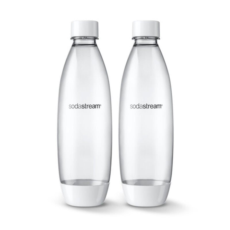 Sodastream 1741261010 Slim Carbonating Bottle, 1 L Capacity, Plastic, White, Pack of 4