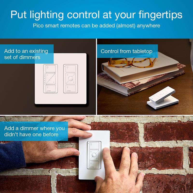 Lutron Caseta White 150 W Wireless Smart-Enabled Dimmer Switch w/Remote Control 1 pk