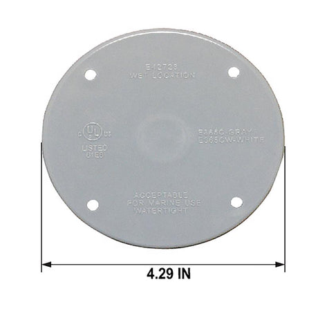 Sigma Engineered Solutions Round Plastic 4.29 in. H X 4.29 in. W Flat Box Cover