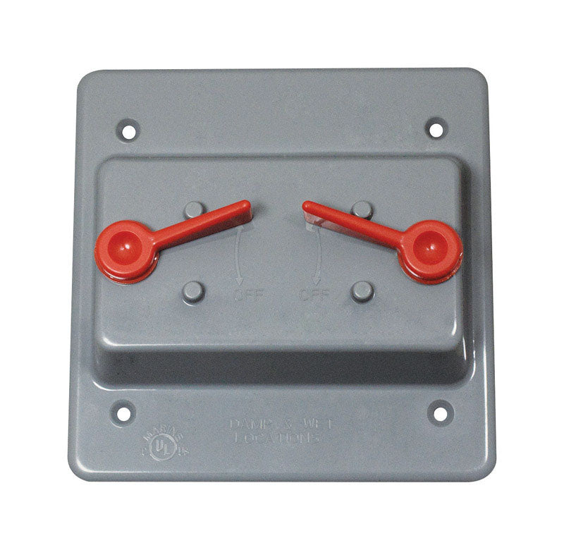 Sigma Engineered Solutions Square Plastic 2 gang 4.84 in. H X 4.84 in. W Toggle Switch Cover