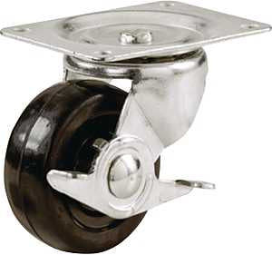 Shepherd Hardware 9509 Swivel Caster, 1-7/8 x 2-5/8 in Plate, 3 in L x 1.9 in W x 2.5 in H Dimensions, 2 in Dia Wheel