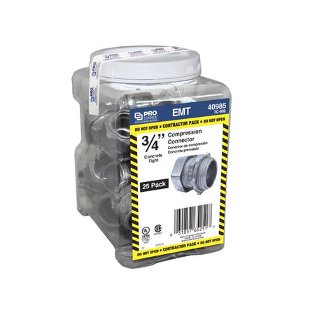Sigma Engineered Solutions ProConnex 3/4 in. D Die-Cast Zinc Compression Connector For EMT 25 pk