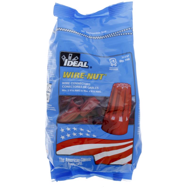 Ideal Industries Insulated Wire Wire Connector Red 100 pk