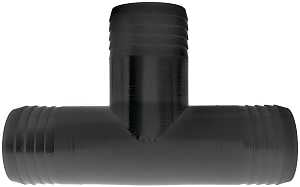 Green Leaf T38P Hose Adapter Tee, 3/8 in, Hose Barb, Polypropylene, Black, Pack of 5