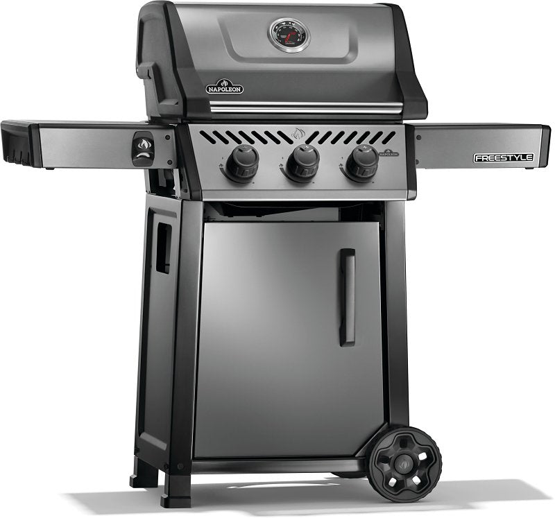 Napoleon Freestyle 365 Series F365DNGT Gas Grill, 33,000 Btu, Natural Gas, 3-Burner, Cabinet Storage, Graphite