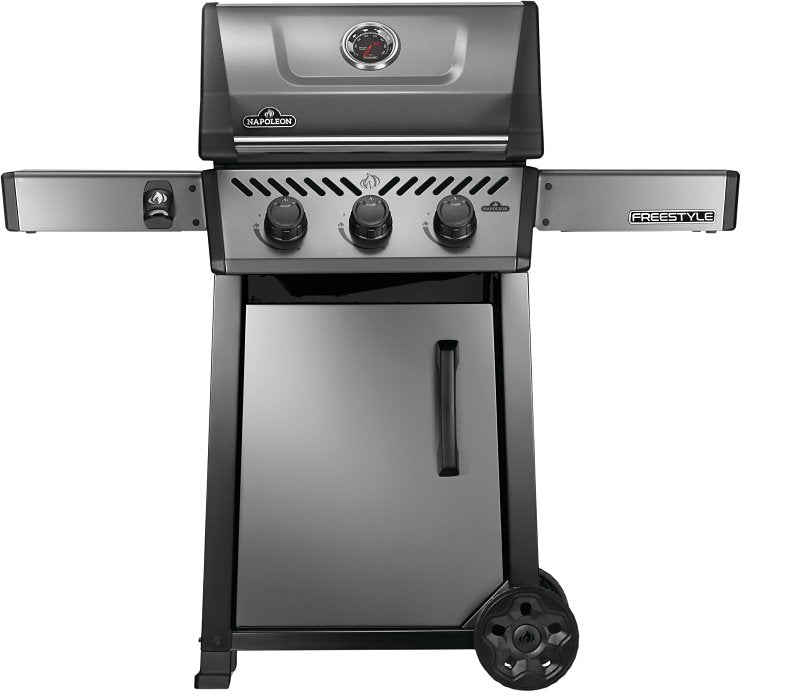 Napoleon Freestyle 365 Series F365DNGT Gas Grill, 33,000 Btu, Natural Gas, 3-Burner, Cabinet Storage, Graphite