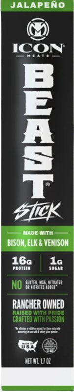 BEEF JERKY STICKS JALAPENO, Pack of 16