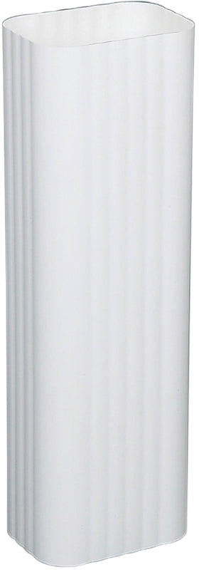 Amerimax 4601100120 Downspout, 3 in W, 4 in H, 10 ft L, Aluminum, White, Pack of 10