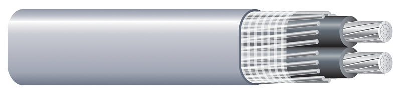 Southwire 4/0-4/0-4/0X250 Service Entrance Cable, 3-Conductor, Aluminum Conductor, PVC Insulation, Gray Sheath, 600 V