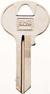 Hy-Ko 11010W1 Key Blank, Brass, Nickel, For: Wilson Bohannan Cabinet, House Locks and Padlocks, Pack of 10
