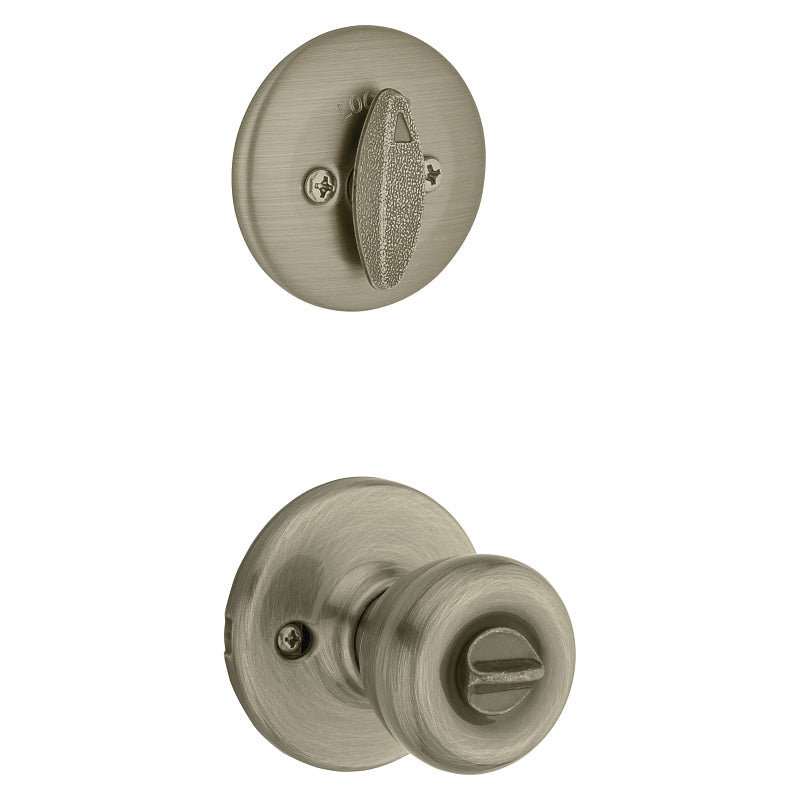 Kwikset 690T 5CP6ALRCSK6 Combination Lockset, Left, Right, Knob Handle, Tylo Design, Antique Brass