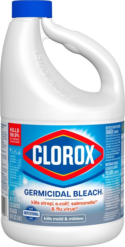 Clorox 32464 Germicidal Bleach, 81 oz, Liquid, Bleach, Pale Yellow, Pack of 6