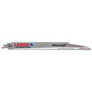 Lenox 1832146 Series Reciprocating Saw Blade, Applicable Materials: Wood, 1 in W, 12 in L, 6 TPI, Carbide Cutting Edge