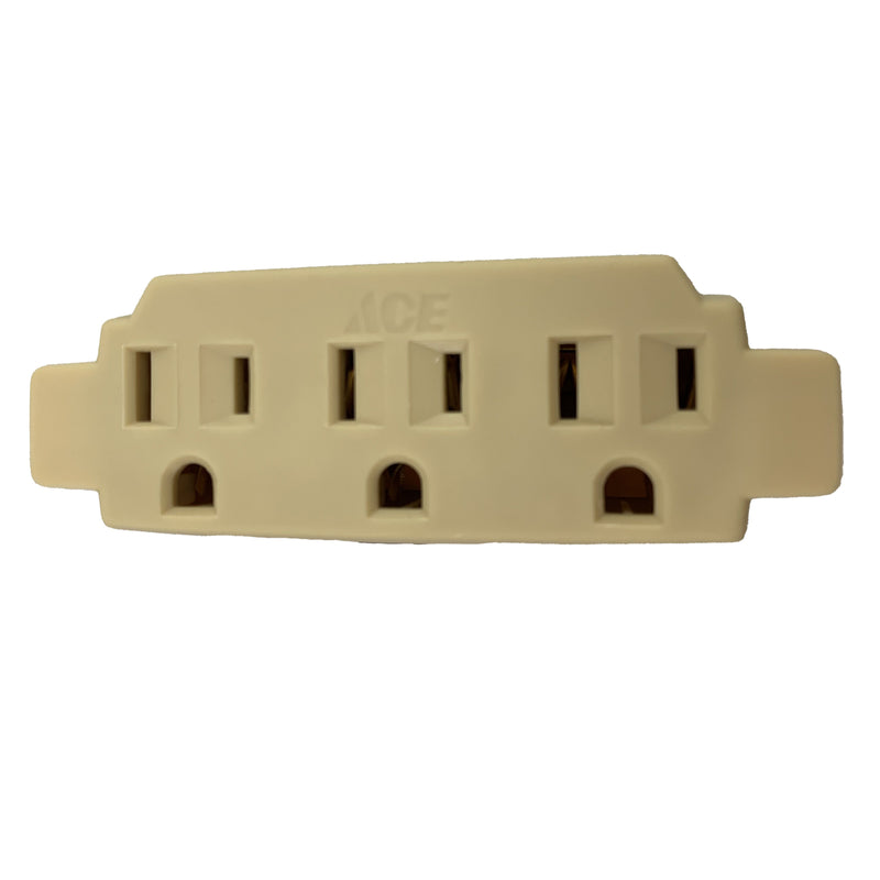 Ace Grounded 3 outlets Adapter 1 pk, Pack of 10