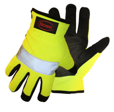 Boss 991L Mechanic Gloves, L, Open Cuff, Synthetic Leather