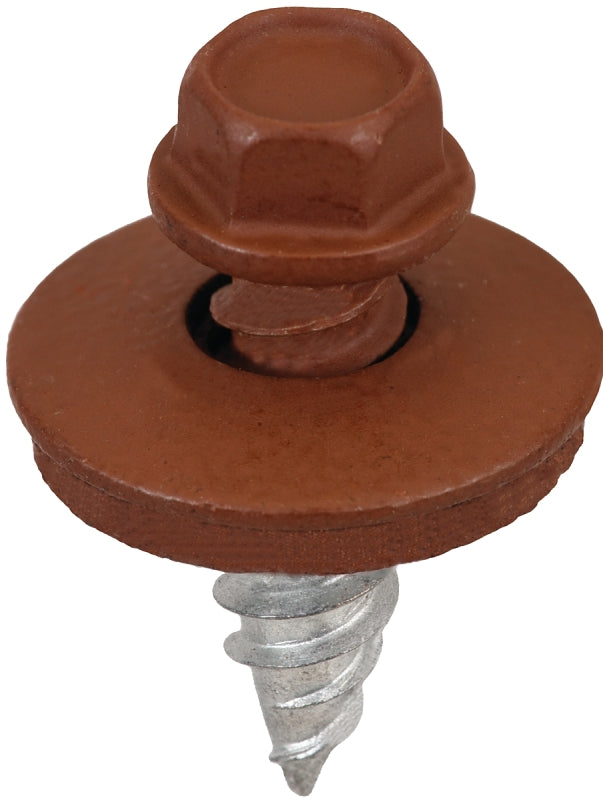 Acorn International SW-SS1234BN250 Stitch Screw, #12 Thread, High-Low Thread, Hex Drive, Brown, 250/BAG