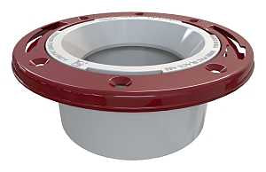 Oatey 43521 Closet Flange, 4.94 in ID x 7.02 in OD x 2.04 in W Dimensions, 4 in Connection, PVC, White, For: 4 in Pipes