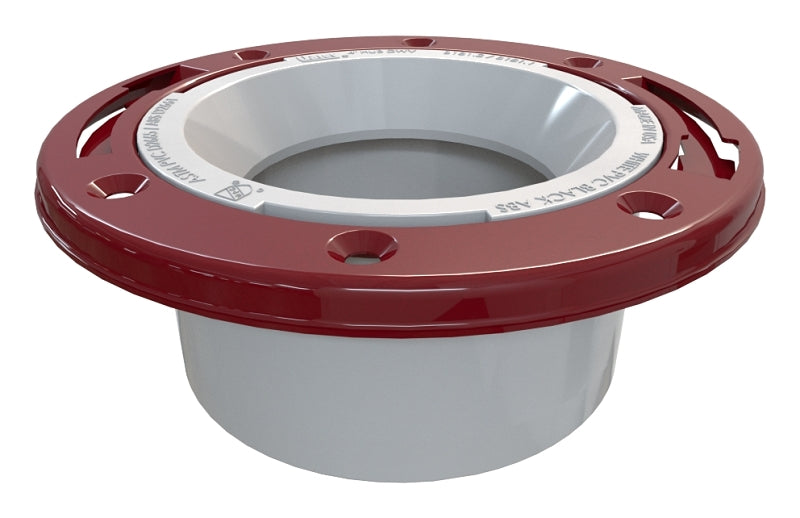 Oatey 43521 Closet Flange, 4.94 in ID x 7.02 in OD x 2.04 in W Dimensions, 4 in Connection, PVC, White, For: 4 in Pipes