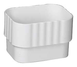 Amerimax M0623 Downspout Connector, Vinyl, White, -40 to 150 deg F