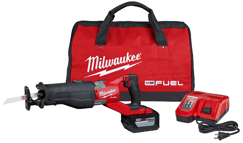 Milwaukee 2722-21HD Reciprocating Saw Kit, Battery Included, 18 V, 12 Ah, 1-1/4 in L Stroke, 0 to 3000 spm