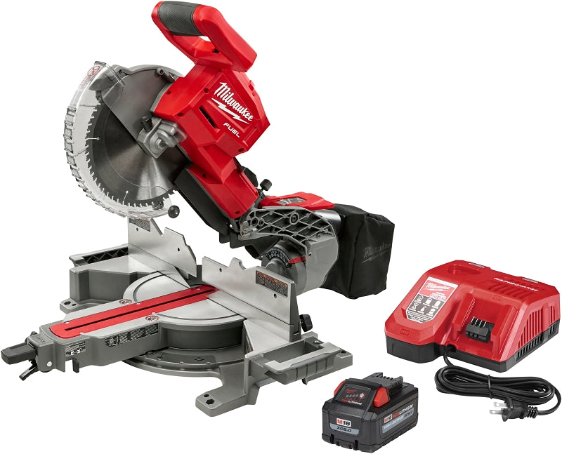 Milwaukee M18 FUEL 2734-21 Dual Bevel Sliding Compound Miter Saw, Battery, 10 in Dia Blade, 4000 rpm Speed