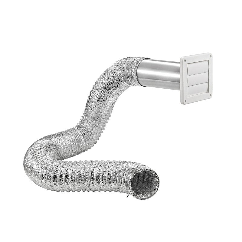 Lambro 1377W Wall Louvered Vent Kit, Plastic, White, 5-Piece