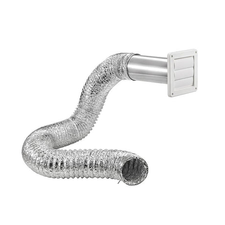 Lambro 1377W Wall Louvered Vent Kit, Plastic, White, 5-Piece