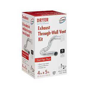 Lambro 1377W Wall Louvered Vent Kit, Plastic, White, 5-Piece