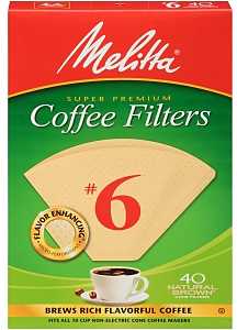 Melitta 626412 #6 Coffee Filter, Cone, Paper, Natural Brown