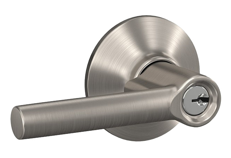 Schlage F Series F51VBRW619 Entry Lever, 7/8 in Housing Dia, Mechanical Lock, Satin Nickel, Metal, Residential, 2 Grade