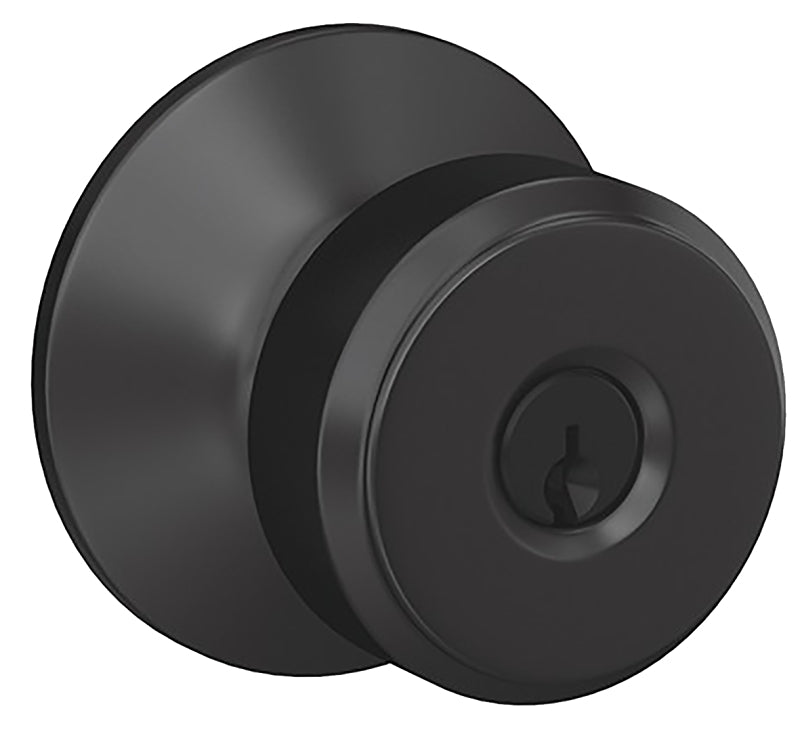 Schlage F Series F51VBWE622 Entry Knob Set, Knob Handle, Matte, Metal, Residential, 2 Grade, Black, Yes