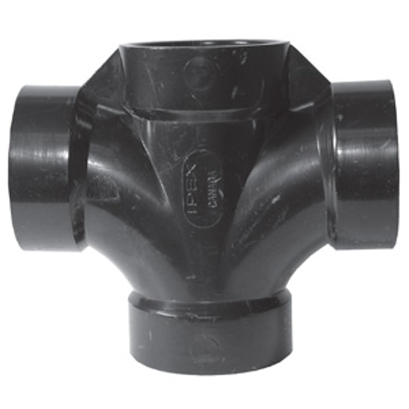 IPEX 027097 Sanitary Pipe Tee, 1-1/2 in, Hub, ABS, SCH 40 Schedule, For: Vertical Drain Line
