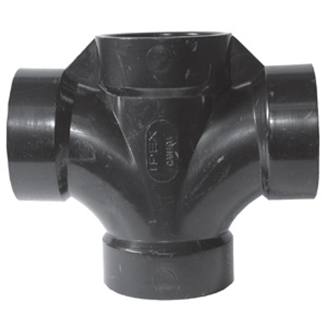 IPEX 027097 Sanitary Pipe Tee, 1-1/2 in, Hub, ABS, SCH 40 Schedule, For: Vertical Drain Line