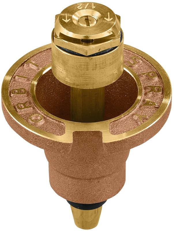 Orbit 54071 Sprinkler Head with Nozzle, 1.5 gpm, 1/2 in Connection, FNPT, 15 ft, Brass, Pack of 25