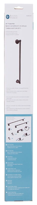 Boston Harbor L5024-50-103L Towel Bar, 24 in L Rod, Oil-Rubbed Brass, Surface