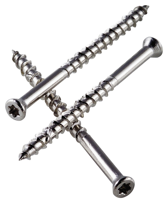 Simpson Strong-Tie T07300WPP Deck Screw, #7 Thread, 3 in L, Box Thread, Trim Head, Steel, Stainless Steel, 350/PK