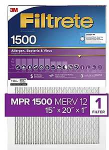 FILTER AIR 1500MPR 15X20X1IN, Pack of 4