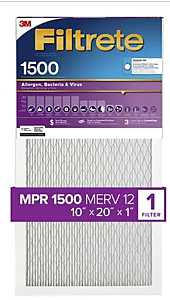 FILTER AIR 1500MPR 10X20X1IN, Pack of 4