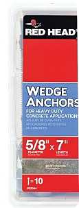 Red Head TruBolt 03044 Wedge Anchor, 5/8 in Dia, 7 in L, Steel, Zinc